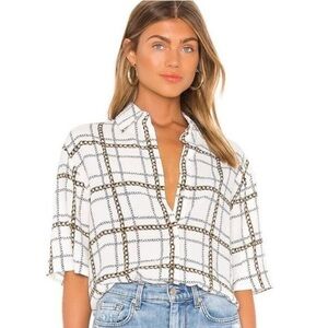 7 for all Mankind button down luxury chain blouse size small